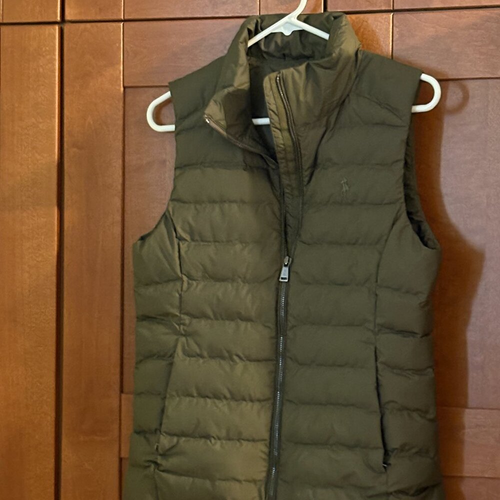 Polo Ralph Lauren Woman's Sz S/P Full Zip Green Packable Quilted Vest $220 NWT